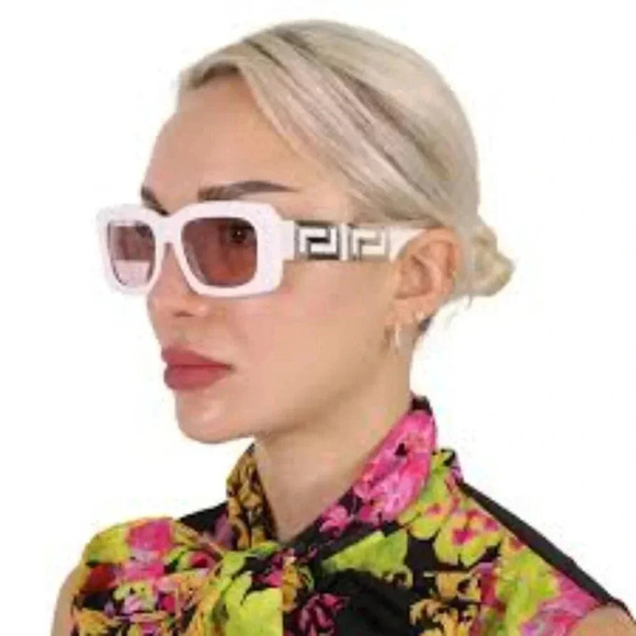 Versace Pink Rectangular Ladies Sunglasses - Picture 4 of 4